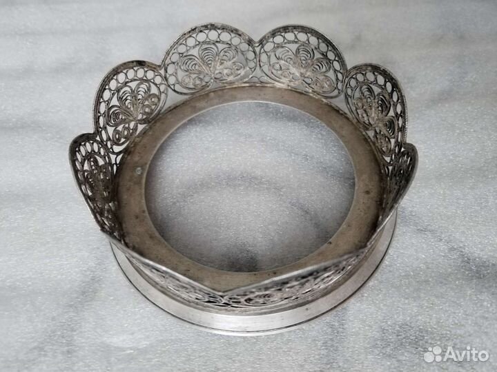 Конфетница Сахарница СССР мельхиор 1958г. Скань Ag