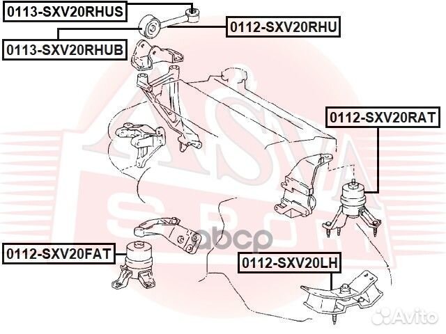 Опора двигателя 0112-SXV20LH asva