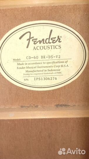 Акустическая гитара Fender CD 60