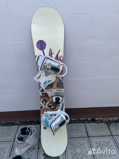 Сноуборд, ботинки для сноуборда 37