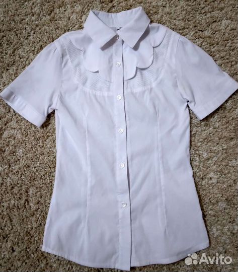 Блузка белая на девочку 10-11 лет