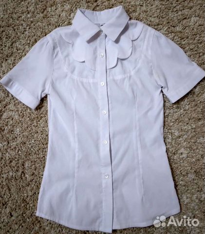 Блузка белая на девочку 10-11 лет