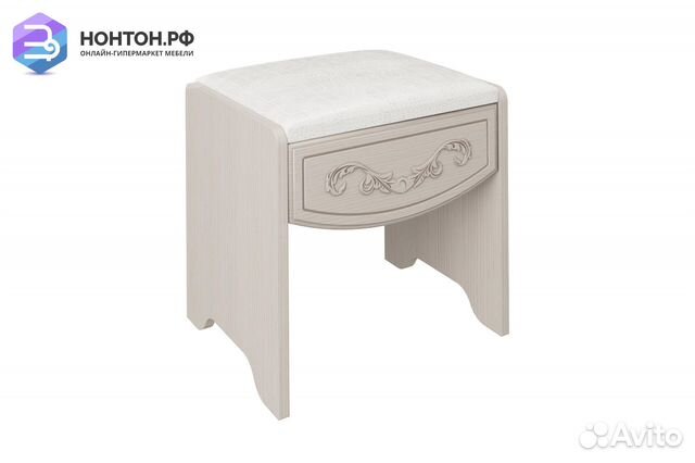 Банкетка Каролина вудлайн кремовый / сандал белый