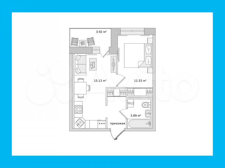 1-к. квартира, 34,7 м², 12/18 эт.