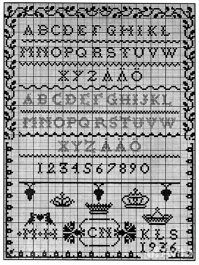 Схемы для вышивки, монограммы и алфавит, 1930-40гг