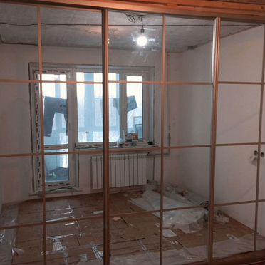 Купе-дверки с доводчиком, черные, стекло графит