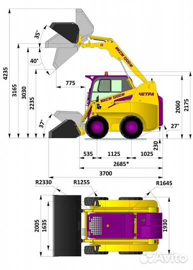 Мини-погрузчик ЧЕТРА МКСМ 1200М, 2023