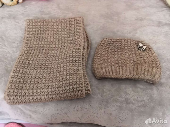 Комплект шапка и снуд зимний