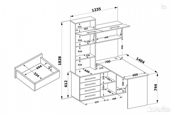 Стол компьютерный кст-14 Л
