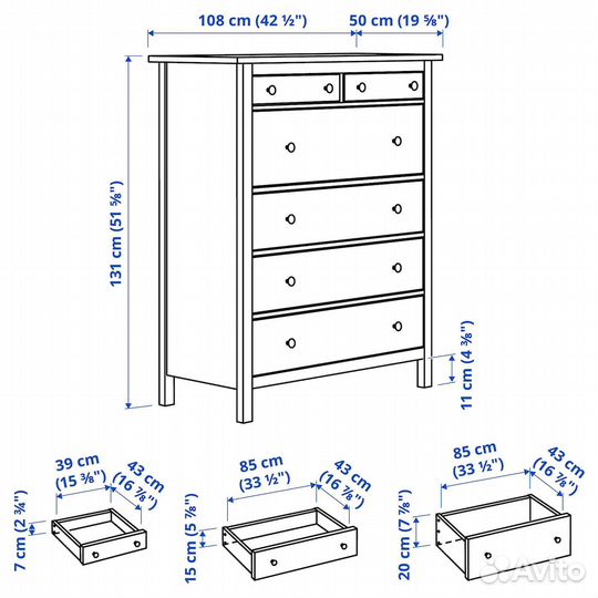 Комод IKEA хемнес белый