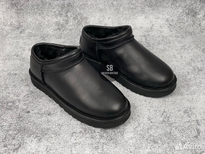 Угги Ugg Ultra Mini Tasman Leather Black