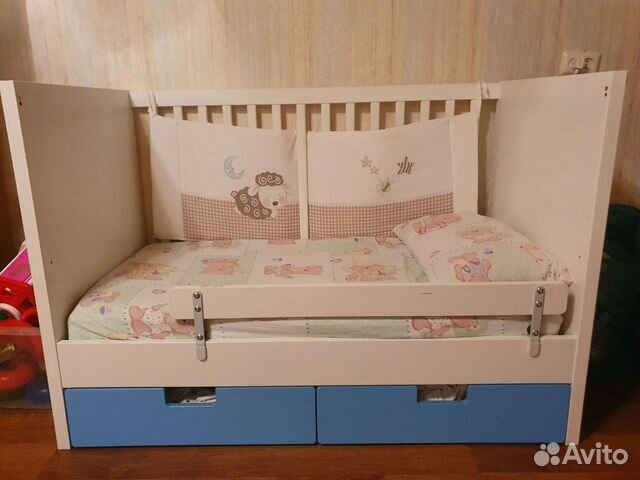 Детская кровать Икеа+матрас и постельное белье
