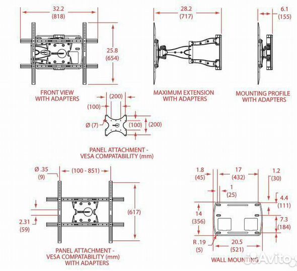 Кpонштейн для телевизоpа omniмount uсl-L, США