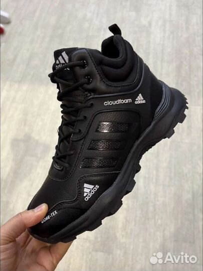 Кроссовки adidas cloudfoam черные зимние