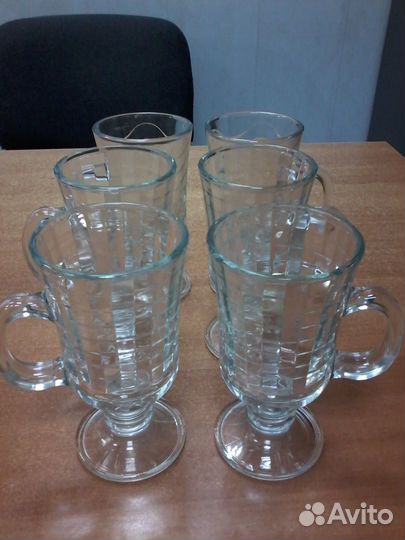 Бокалы (стеклянные кружки) новые 6шт