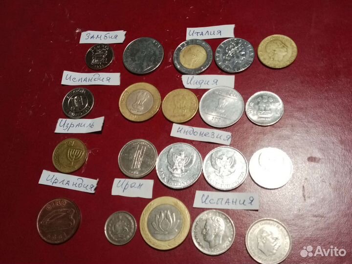Иностранные монеты стран на 