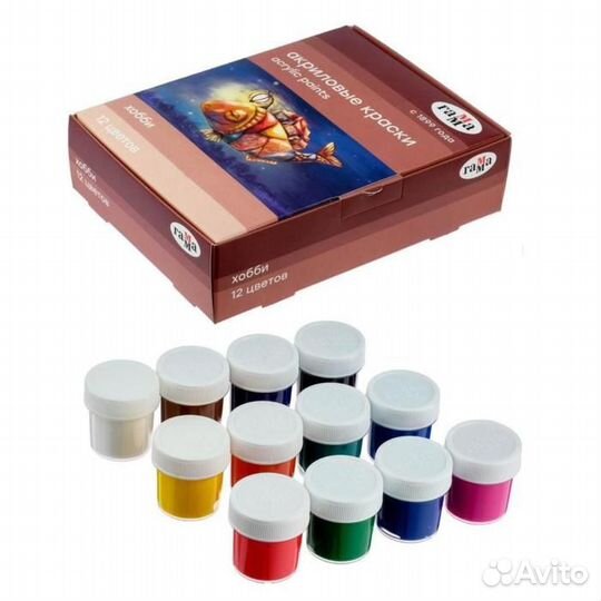 Краски акриловые Гамма Хобби 12цв 3012198