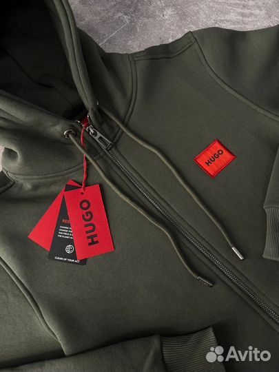 Спортивный костюм Hugo Boss утепленный зеленый мужской