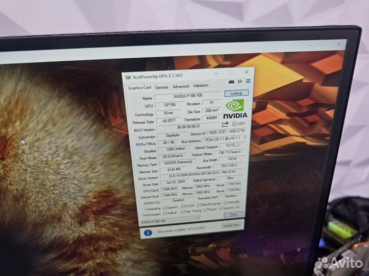 Gigabyte P106-100 (как GTX 1060 6Gb)