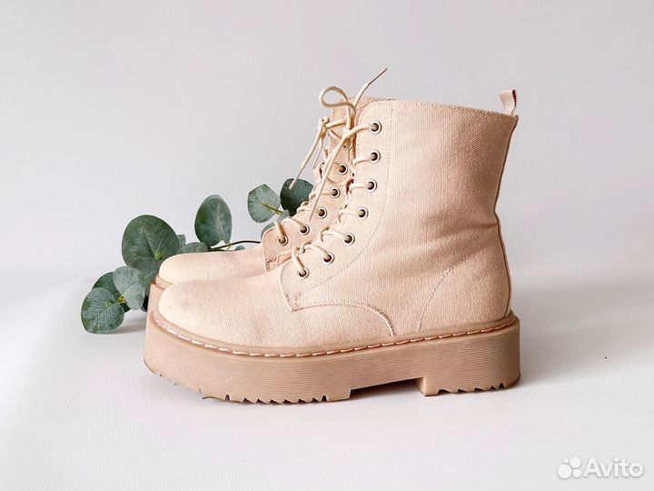 Ботинки женские на высокой подошве текстиль