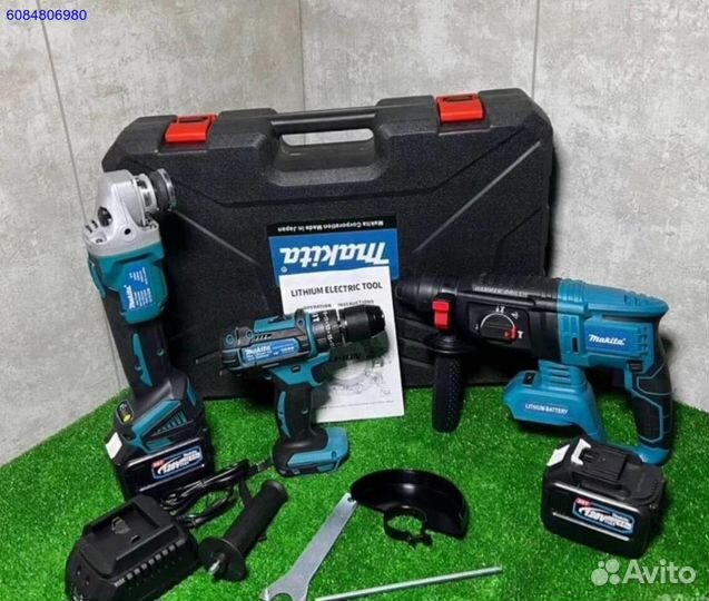 Набор Makita 3в1 ушм, Перфоратор и шуруповерт