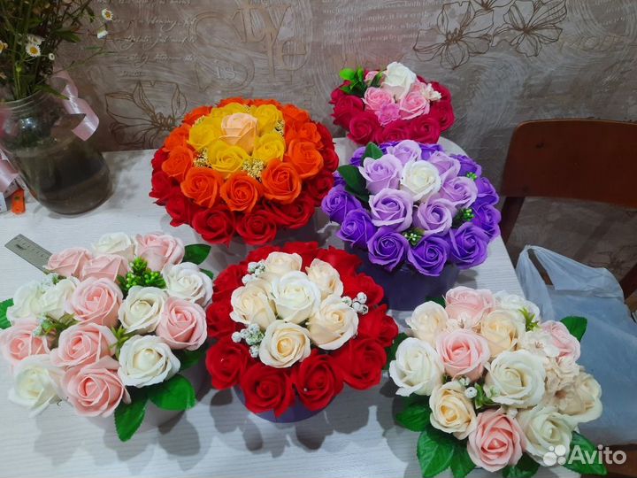 Букеты из мыльных розочек