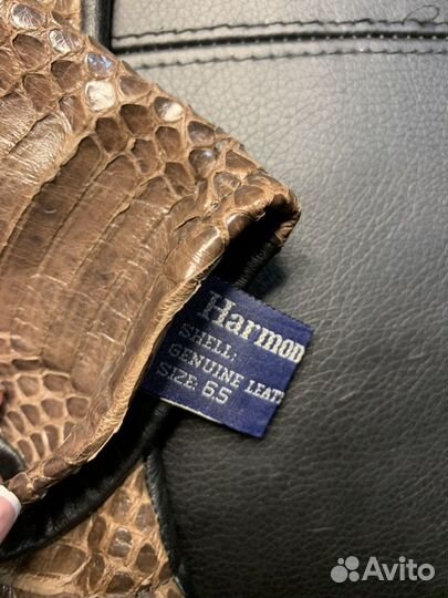 Перчатки из кожи питона, кожаные, замшевые