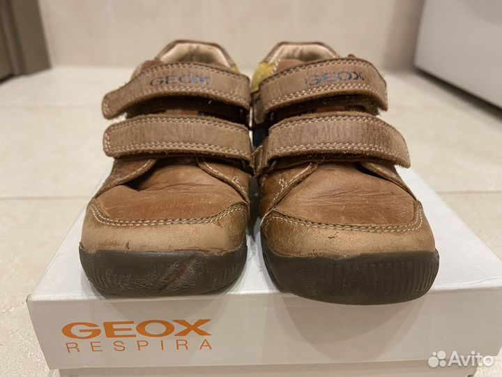 Кожанные ботинки geox на мальчика 24 размер