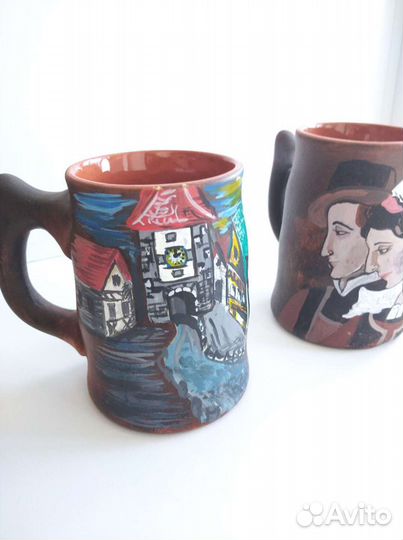 Глиняная кружка для декора