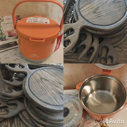 Кастрюля термос доска для кухни дуб