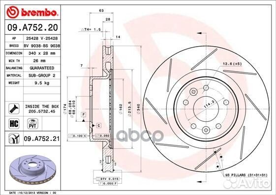 Диск тормозной передн. с уф покрытием renault M