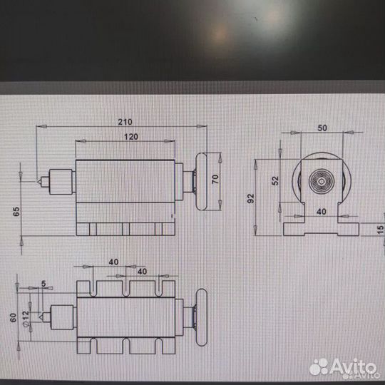 Задняя бабка для фрезерного или поворотной оси чпу