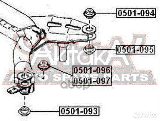 Сайлентблок задней балки 0501-093 asva