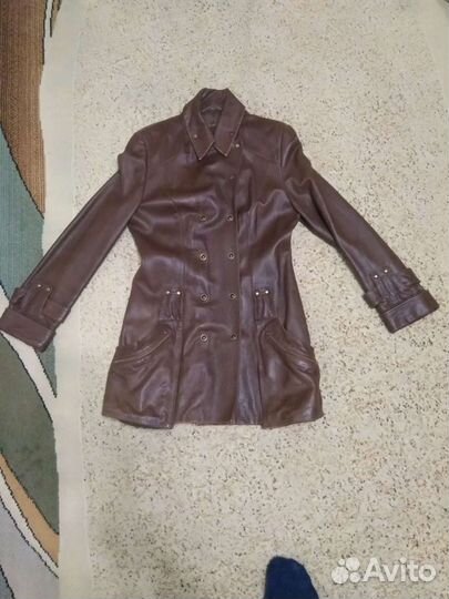 Плащ кожаный