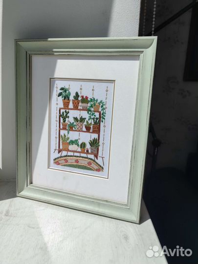 Картина, современная ручная вышивка гладью