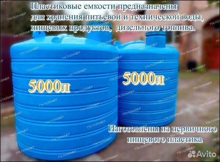 Ёмкости баки для воды/дт от 1000л