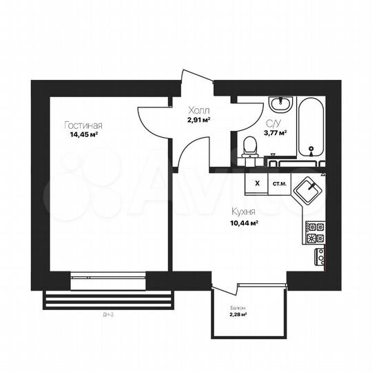 1-к. квартира, 37,8 м², 3/8 эт.