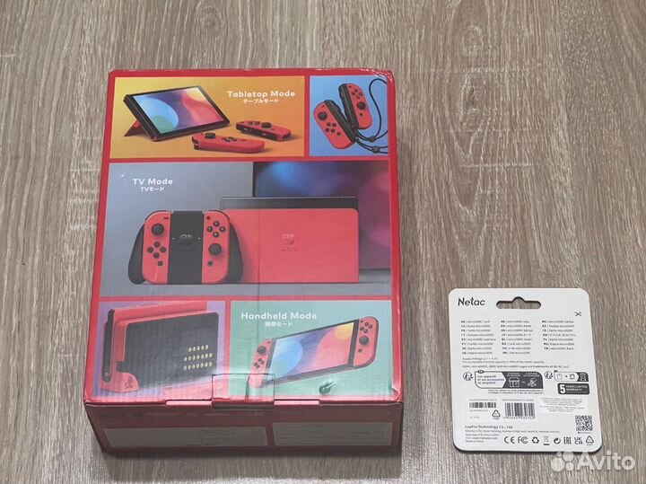 Новая Nintendo switch oled, прошитая, Mario, 512