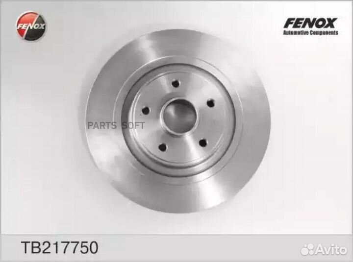 Fenox TB217750 Диск тормозной Renault Espace 02, V