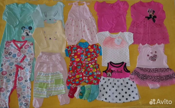 Вещи пакетом на девочку, 62-80