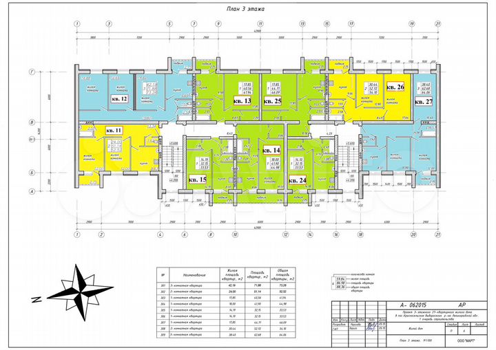 3-к. квартира, 73 м², 3/3 эт.