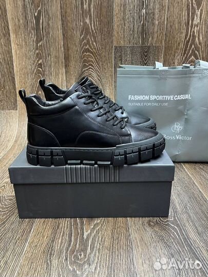 NEW boss viktor S MEX: Ботинки из кожи и меха