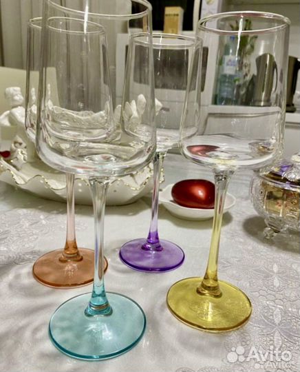 Фужеры из цветного стекла h 21 см Богемия