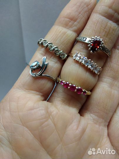 Кольца серебро 925 пробы с камнями