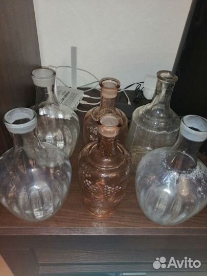 Штофы и графины СССР цветное стекло