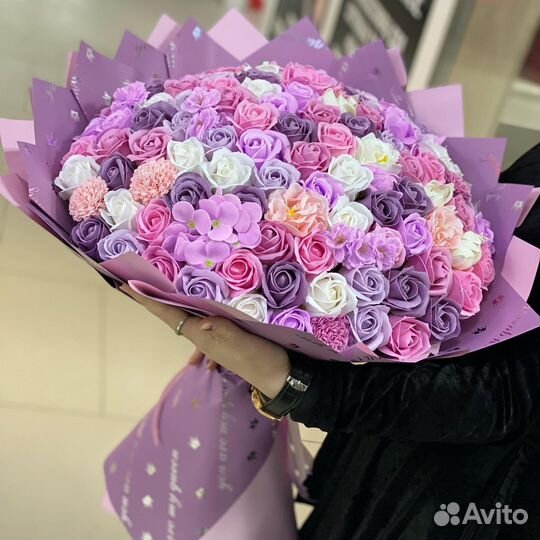 Розы,мыльные цветы букеты