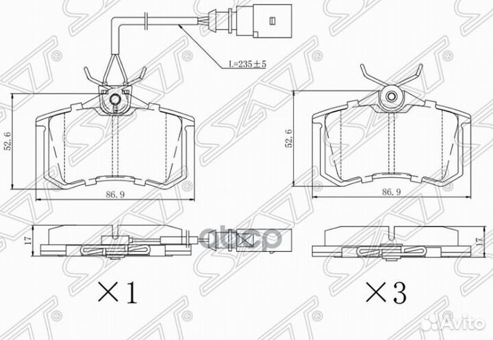 Колодки тормозные зад skoda octavia 12/ VW TRA