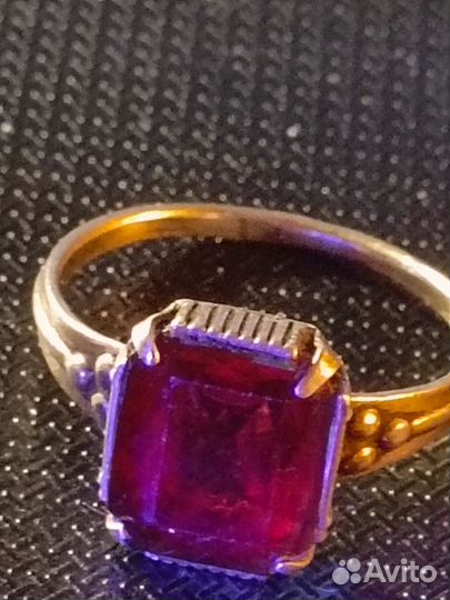 Серебряное колечко с рубином СССР