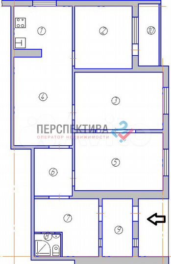3-к. квартира, 108 м², 1/19 эт.