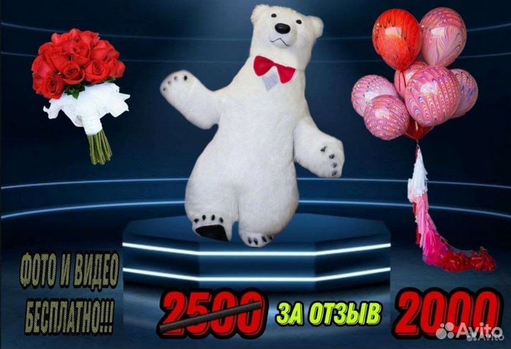 Поздравление от огромного Белого Мишки